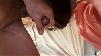 French amateur in satin lingerie rims ass, sucks balls, and talks dirty in pov