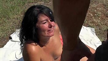 Public Shooting Outdoor Orgy on the Meadow with Monster Cocks