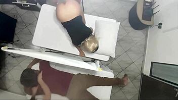 old babe's ass massage turns into cuckold sex next to husband, taboo and young