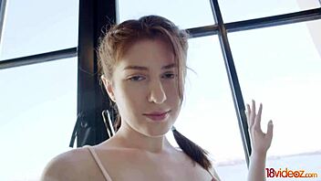 Eager teen hungry for cock in close-up riding