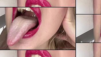 Huge Lips Tease With Tongue
