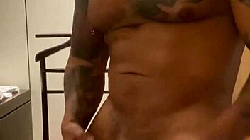 Tattooed Viktor Rom Masturbates Huge Latino Cock in Bathroom!