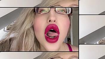 Huge Lips Tease With Tongue
