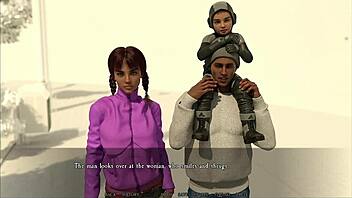 Step-cousin charms with nude body in hentai game