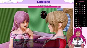 Steamy scene with a Vtuber in a harem hotel setting