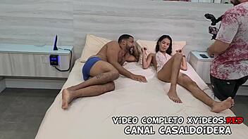 menage in the hotel with skinny latina karolzinha, bent over doggystyle on her tight pussy 😏🍆