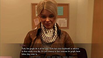 Step-cousin charms with nude body in hentai game