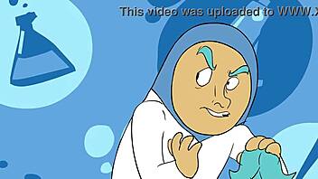 Power trip with clothes ripped in cartoon