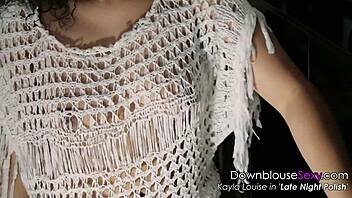 Kayla Louise Teases with Downblouse and Upskirt in Exotic Horny Clip