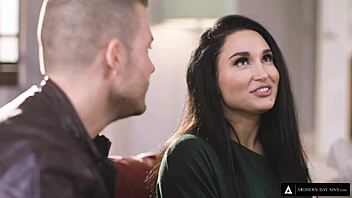 Gabi Paltrova squirts hard then swallows every drop in a rough session.