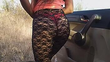 Creamy Tube Adventure with Public Peeing in Nature Outdoors