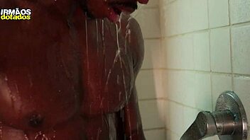 the naughty gay guy fell mouth first on the black lover's monster cock