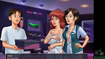 Hot MILF in cowgirl costume in Summertime saga episode 49