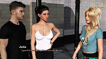 brunette in 3d hentai gets her big tits and ass intertwined