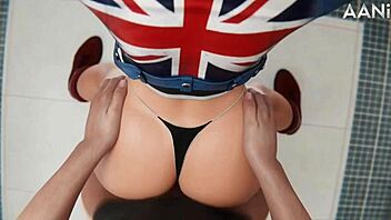 cammy surrounded by guys in a wild group bang