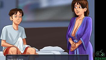 Fat MILF and her curvy body in summer hentai game