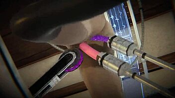 3D porn feature Jessie Raspberry in sex machine