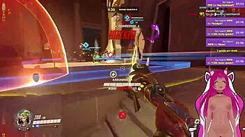 Lewdneko gets spanked while playing Overwatch!