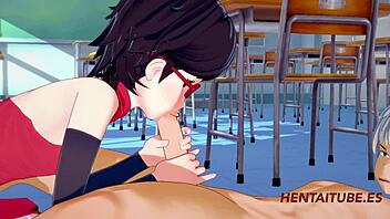 Japanese schoolgirls in steamy 3D hentai with big tits