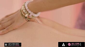 Ebony Masseuse Licks And Tribs Oiled Pussy During Lesbian Massage