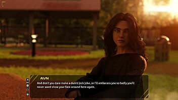 Stunning long haired brunette discusses old days in taboo hentai 3d game