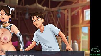 Hot MILF in cowgirl costume in Summertime saga episode 49