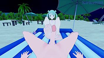 Hatsune miku feels intense emotions in vivid bad squad sex scene