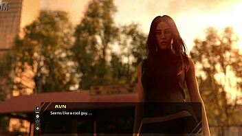 Stunning long haired brunette discusses old days in taboo hentai 3d game