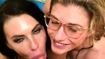 fucking two milf sluts in bathroom porn party, cum on their faces - cory chase and piper press