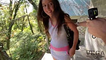 whore lost in forest, strangers cum in all holes