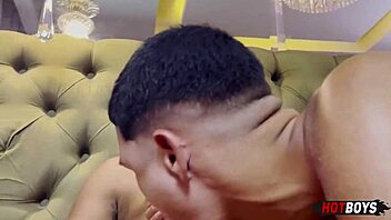 Gay amateur shows off his big cock to his friend