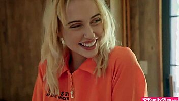 Scared teen 18+ stepsisters PRANKED hard by stepbro on HALLOWEEN night