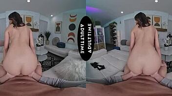 scarlett alexis grabs her big tits before riding kyle mason's thick cock 😏