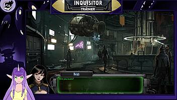 Inquisitor says, 'Take my monster cock in doggystyle, you sexy anime babe.'