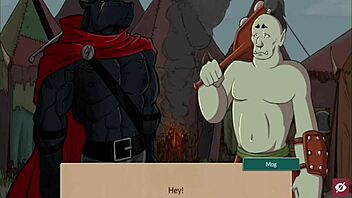 Come to the queen's brothel and get snu snu from the busty orc in this hentai game part 9.
