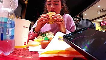 My step-brother plays with me using Lovense control in public outdoor fun.