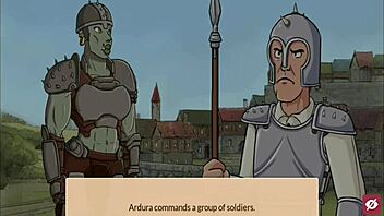 Come to the queen's brothel and get snu snu from the busty orc in this hentai game part 9.