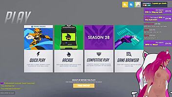 Lewdneko gets spanked while playing Overwatch!