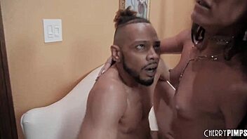 This brunette MILF gets fucked hard by a BBC in her first interracial bondage session.