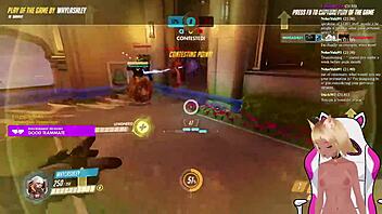 Lewdneko gets spanked while playing Overwatch!