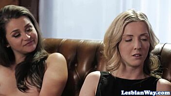 i watched cute babes in lingerie get bound and blindfolded for lesbian pussylicking in a threeway