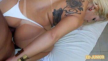 Ed Junior Drills Rebecca Santos Hard Without a Condom in Sheer