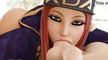 Akali's perfect body in 3d animation