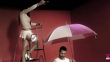 Blonde with Big Tits Models in Pool with Milk, Then Bangs Photographer Intensely