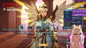 Lewdneko gets spanked while playing Overwatch!