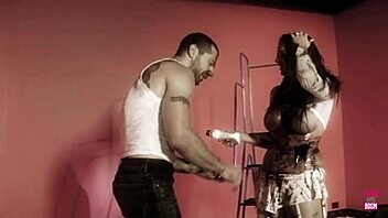 Blonde with Big Tits Models in Pool with Milk, Then Bangs Photographer Intensely