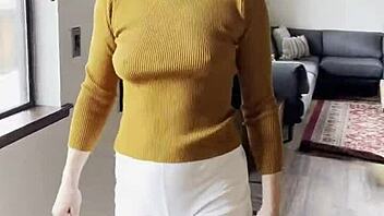 Brunette takes monster cock for anal after morning coffee