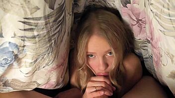 Close up and personal blowjob from my stepsister