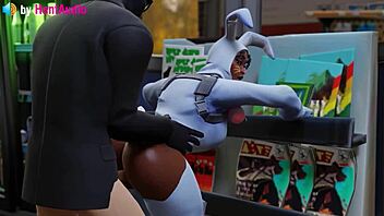 Henchman fucks bunny brawler vagina in standing doggystyle Fortnite 3D animation.
