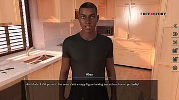 dreams of desire - alex can't stop watching landlady's nude yoga moves